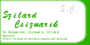 szilard csizmarik business card